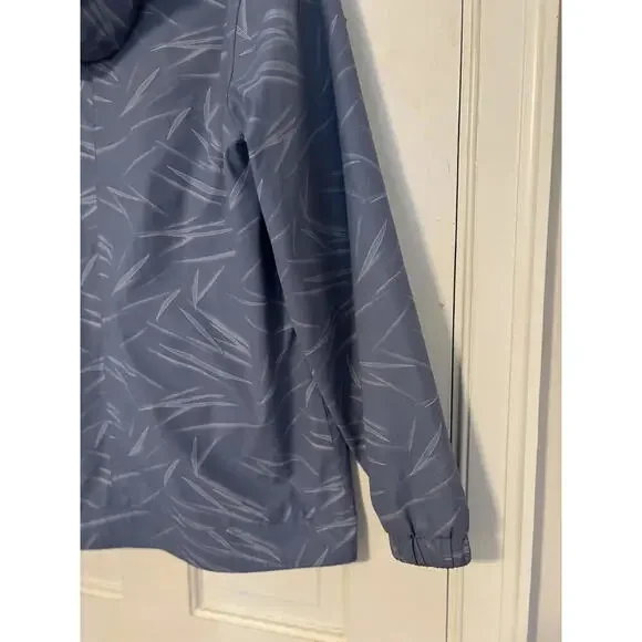 Weatherproof Vintage Blue Patterned Rain Jacket with Hood - Picture 7 of 9